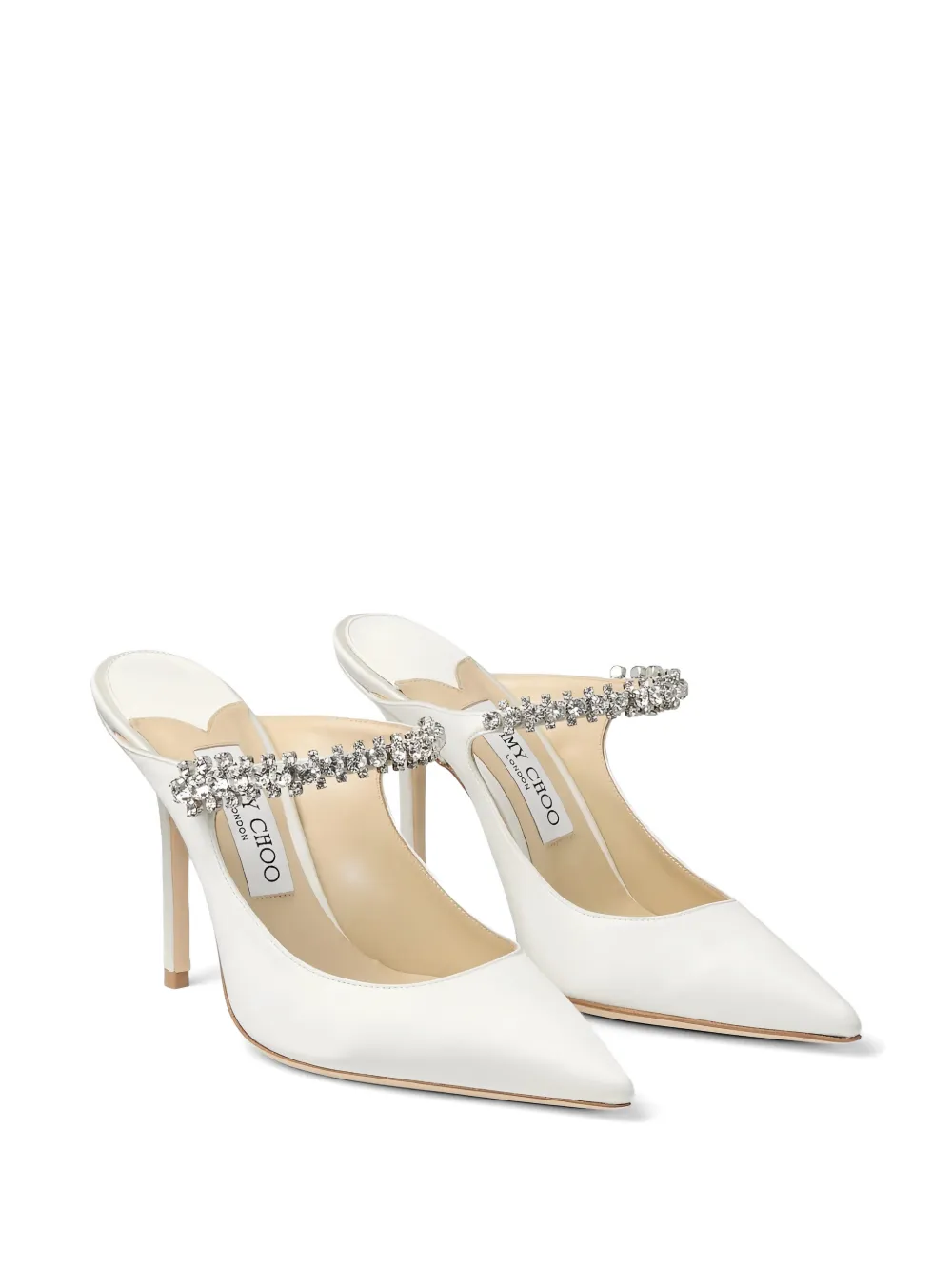 Jimmy Choo Bing crystal-embellished heeled pumps Wit