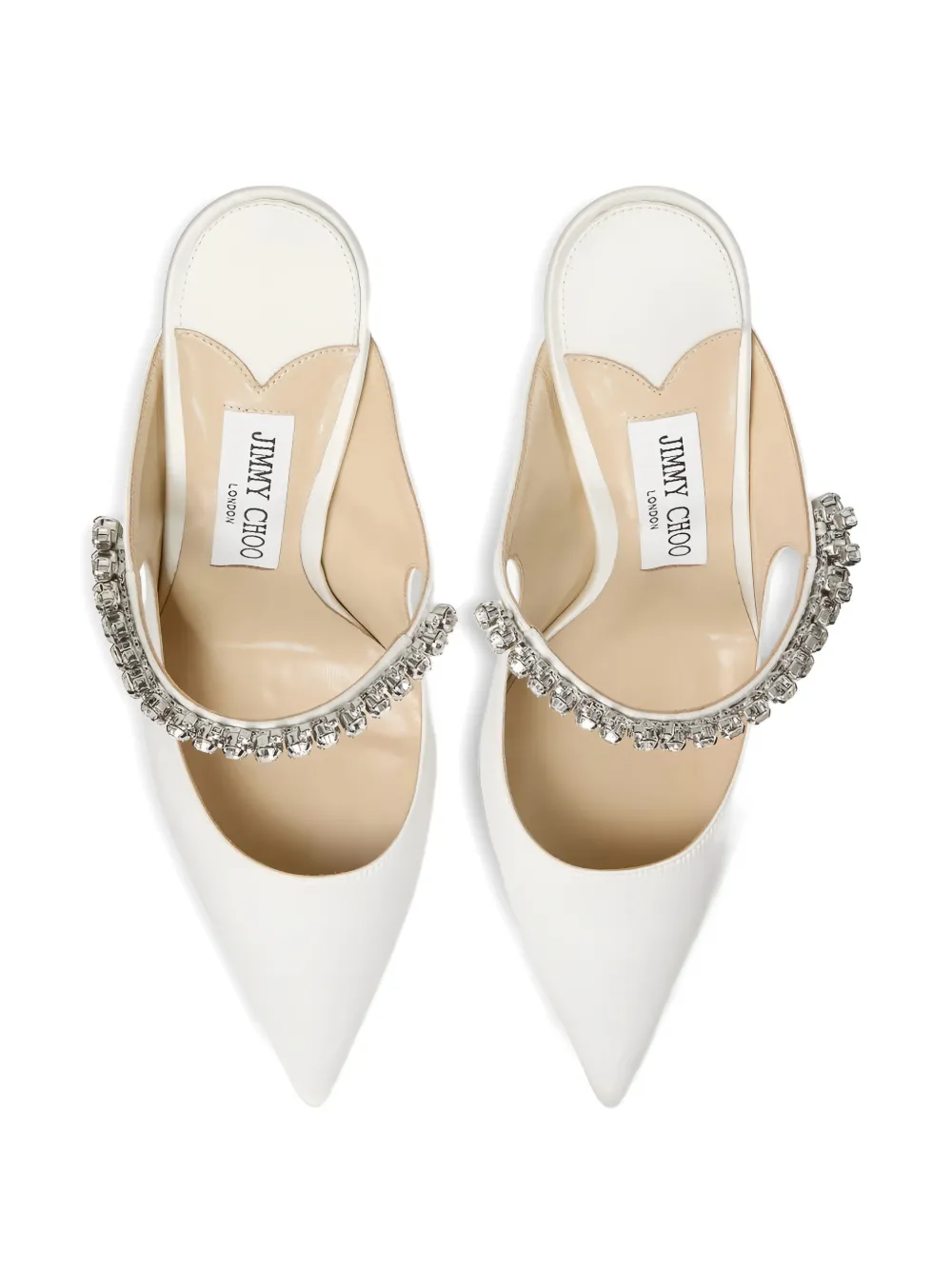 Jimmy Choo Bing crystal-embellished heeled pumps Wit