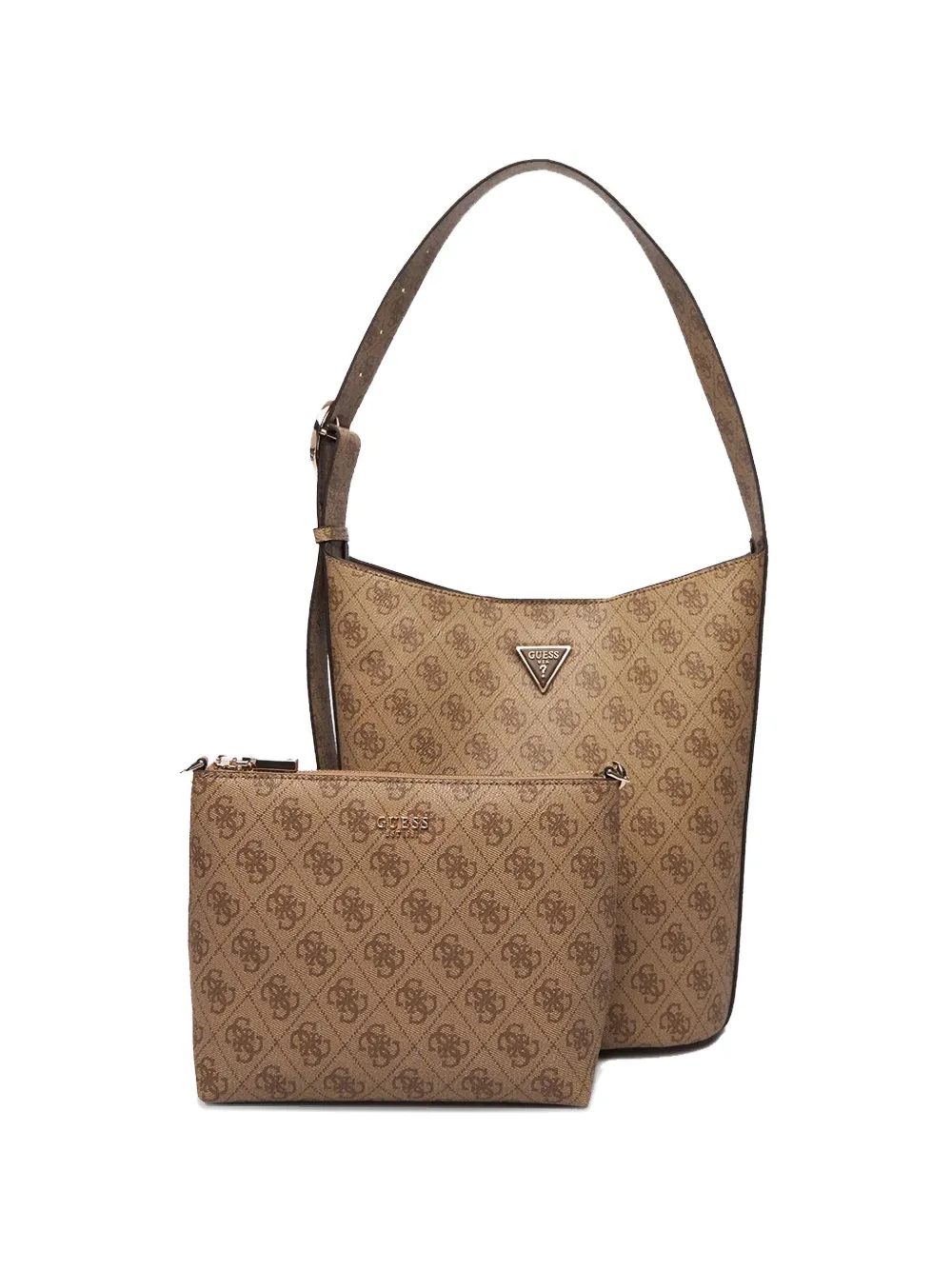 GUESS USA Meridian monogram shoulder bag - Marrone
