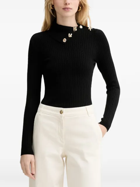 GUESS USA button-detail cable-knit sweater