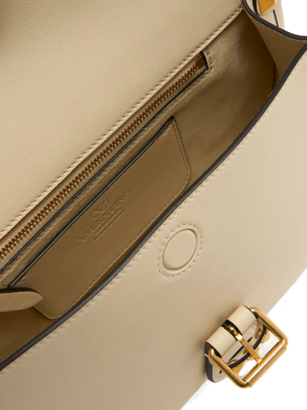 Valentino Garavani Flaneuse leren schoudertas Beige