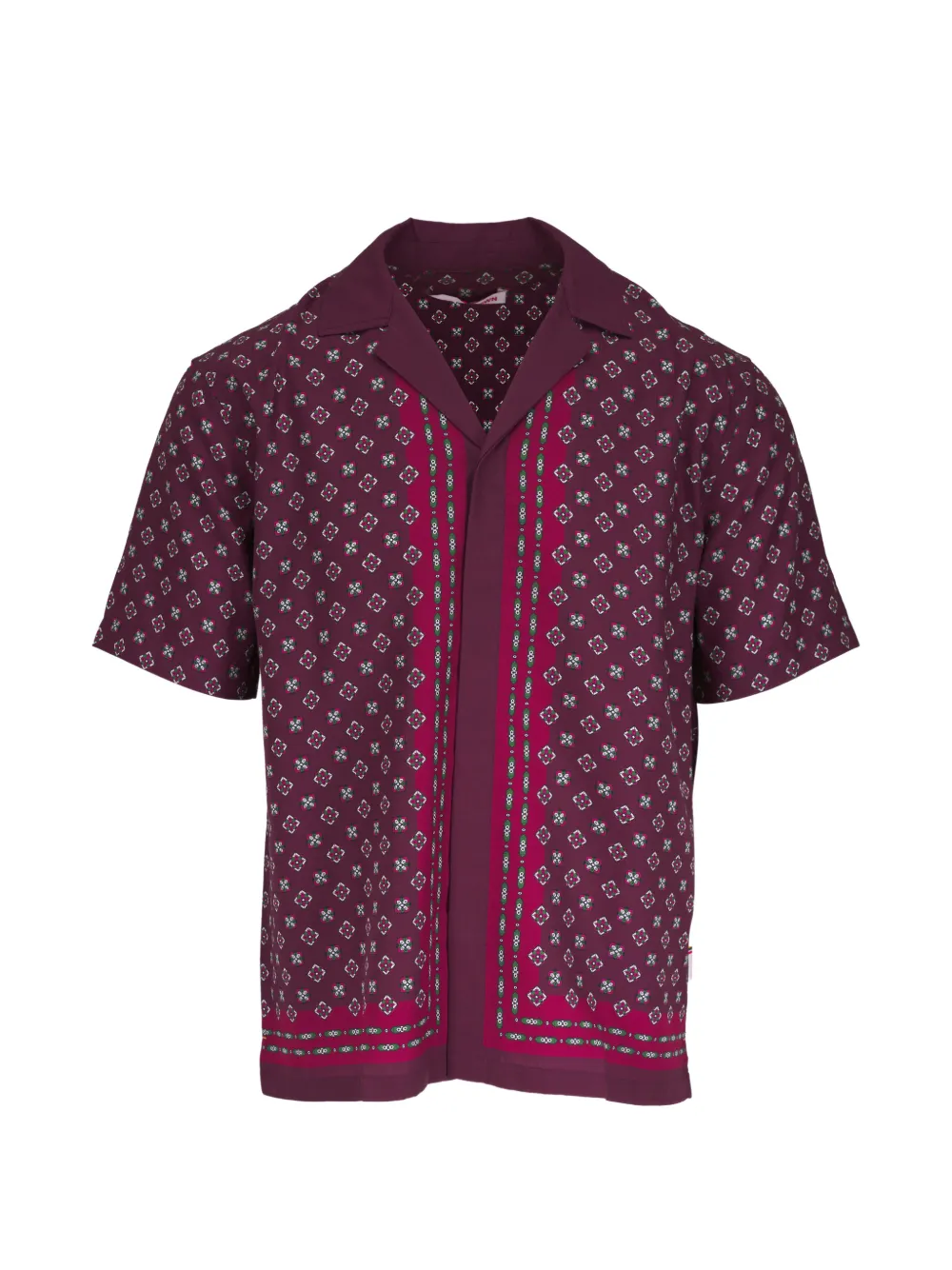 Orlebar Brown floral-print panelled shirt - Rosso