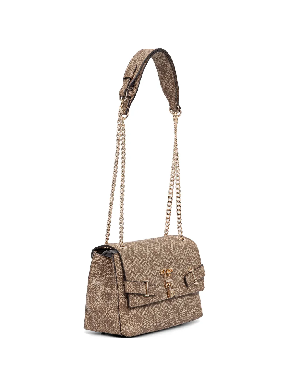 GUESS USA monogram-pattern shoulder bag - Braun