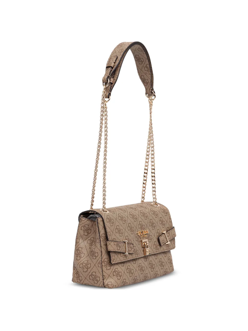 GUESS USA monogram-pattern shoulder bag - Braun