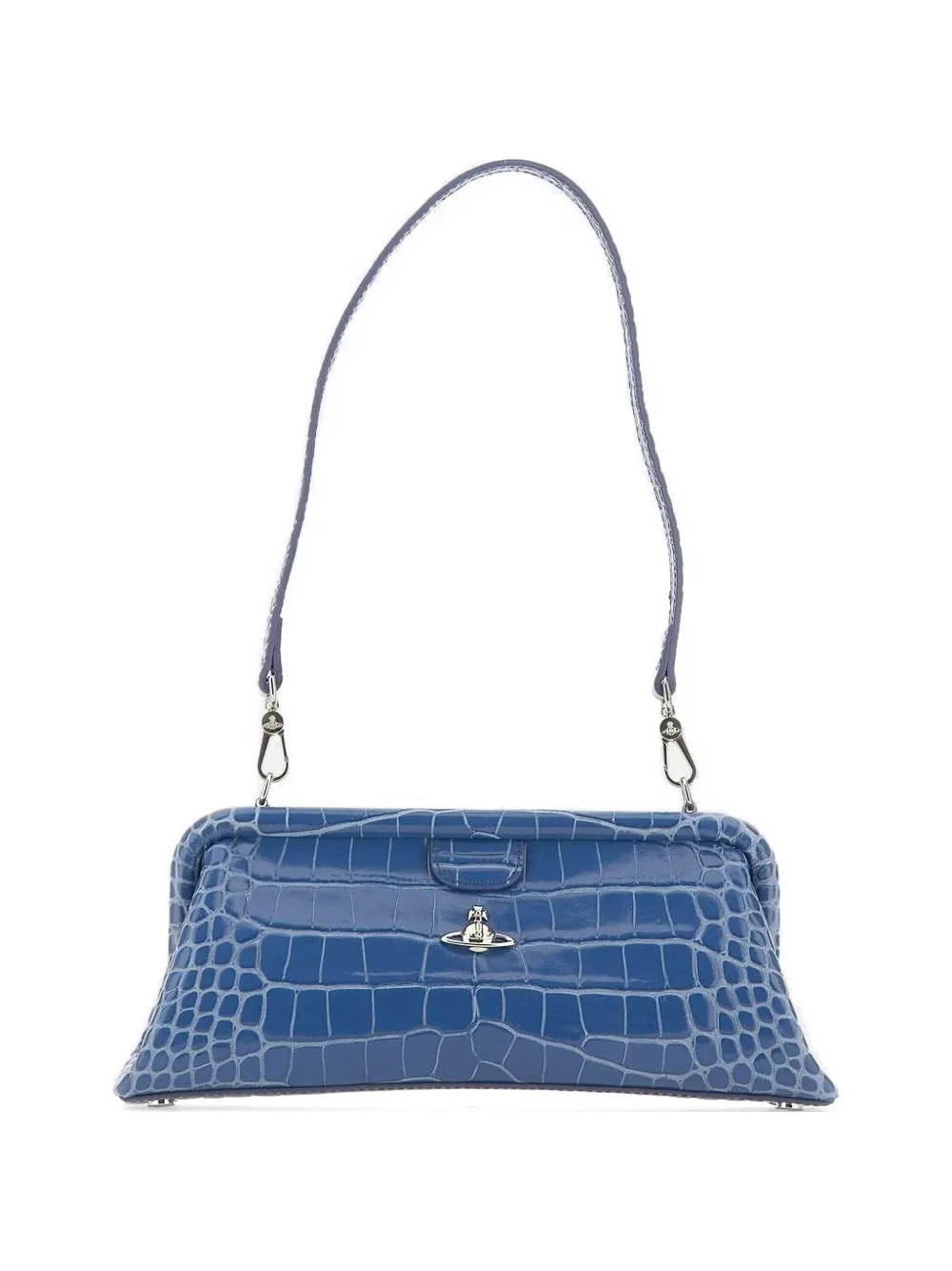 Vivienne Westwood Jane crocodile-effect shoulder bag - Blu