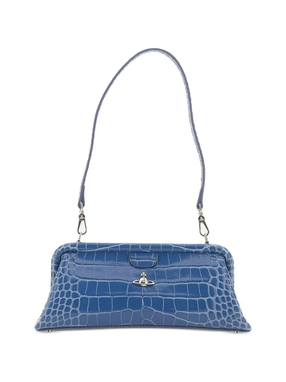 Vivienne Westwood Jane crocodile-effect shoulder bag - Blu