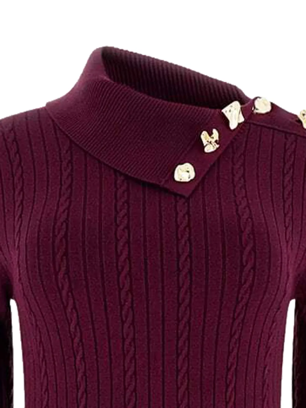 GUESS USA Midi-jurk met asymmetrische kraag Rood
