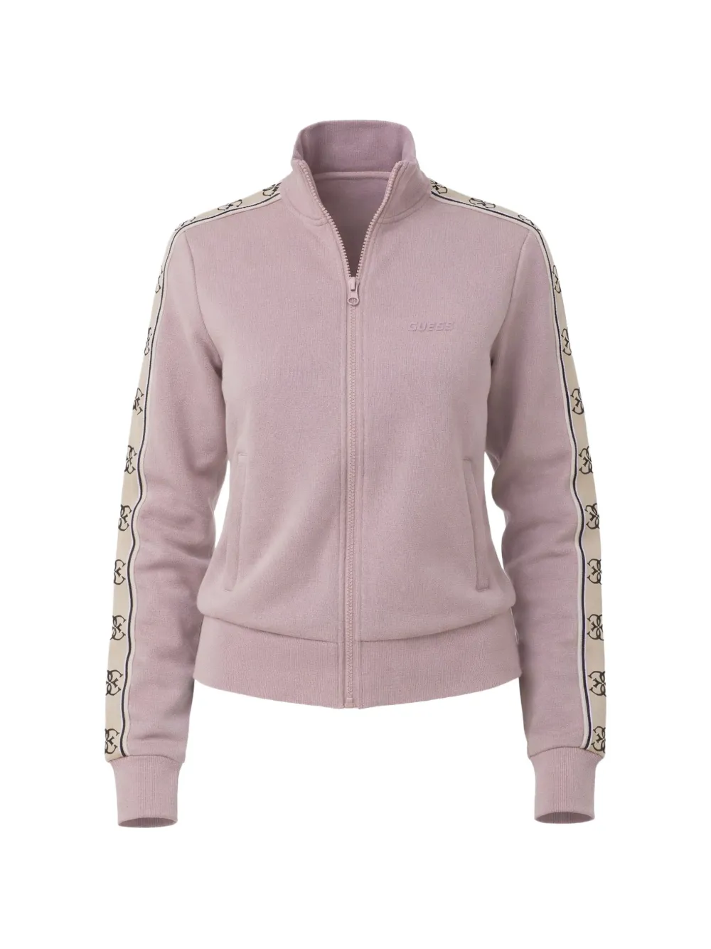 GUESS USA logo-tape zip-up sweatshirt - Rosa