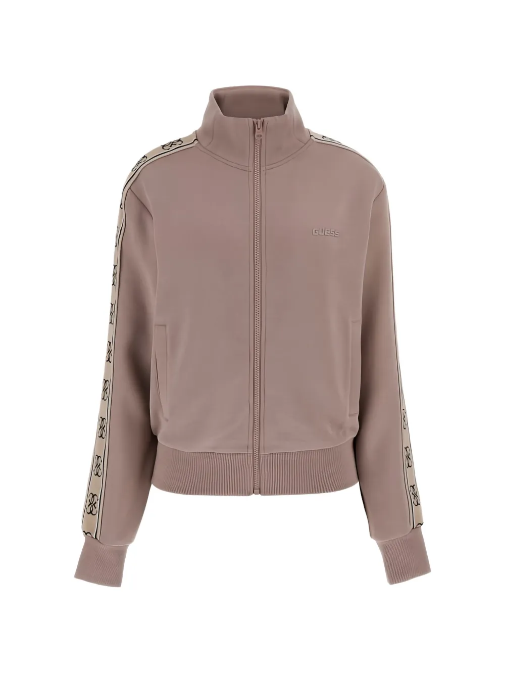 GUESS USA logo-tape zip-up sweatshirt - Rosa