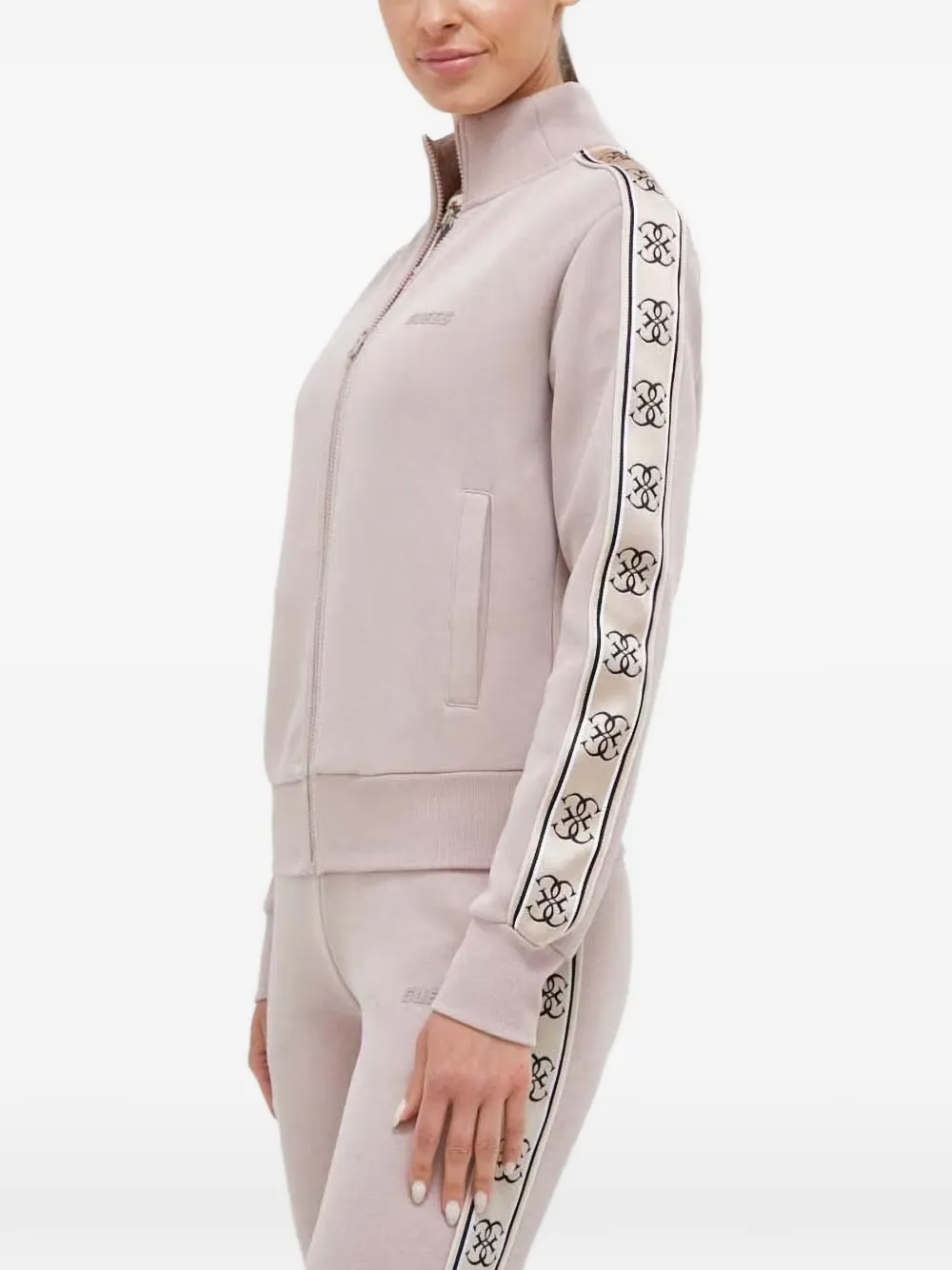 GUESS USA sweat zippé à bande logo - Rose
