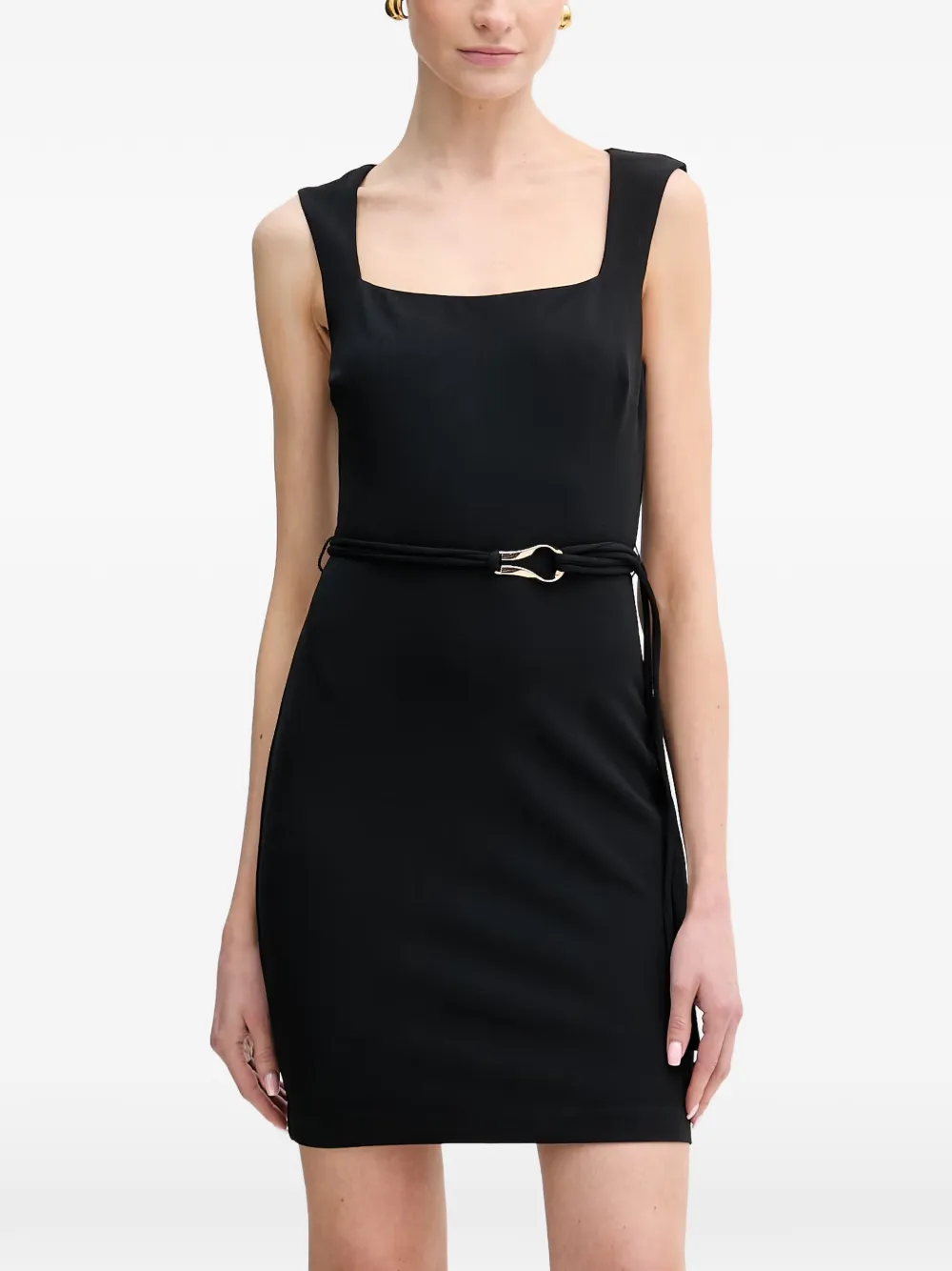 GUESS USA belted square-neck mini dress - Nero