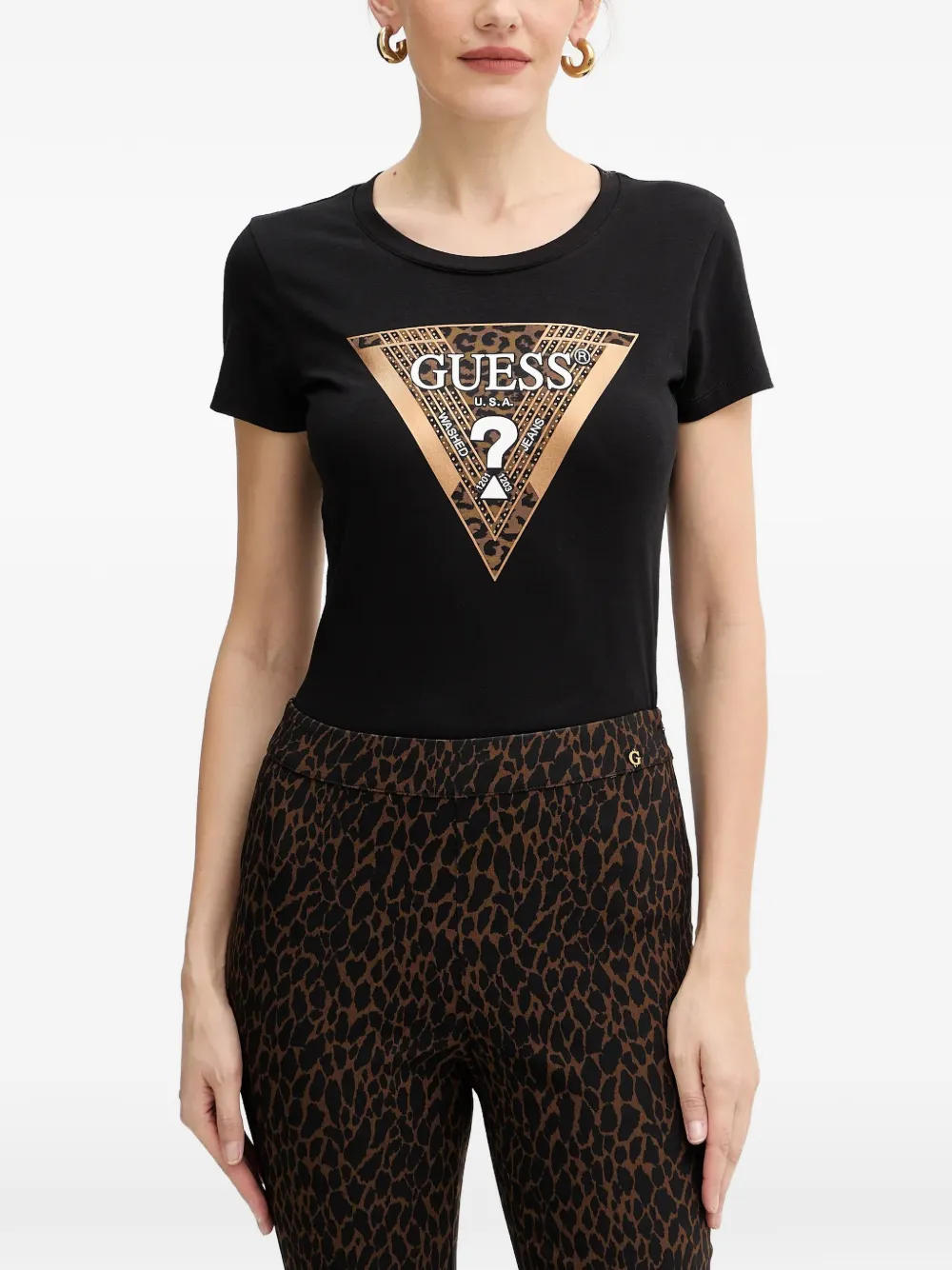 GUESS USA logo-print T-shirt - Nero