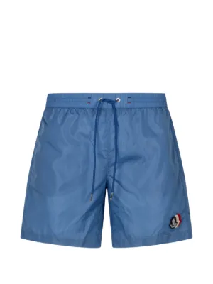 Moncler floral-print Swim Shorts | Blue | FARFETCH JO