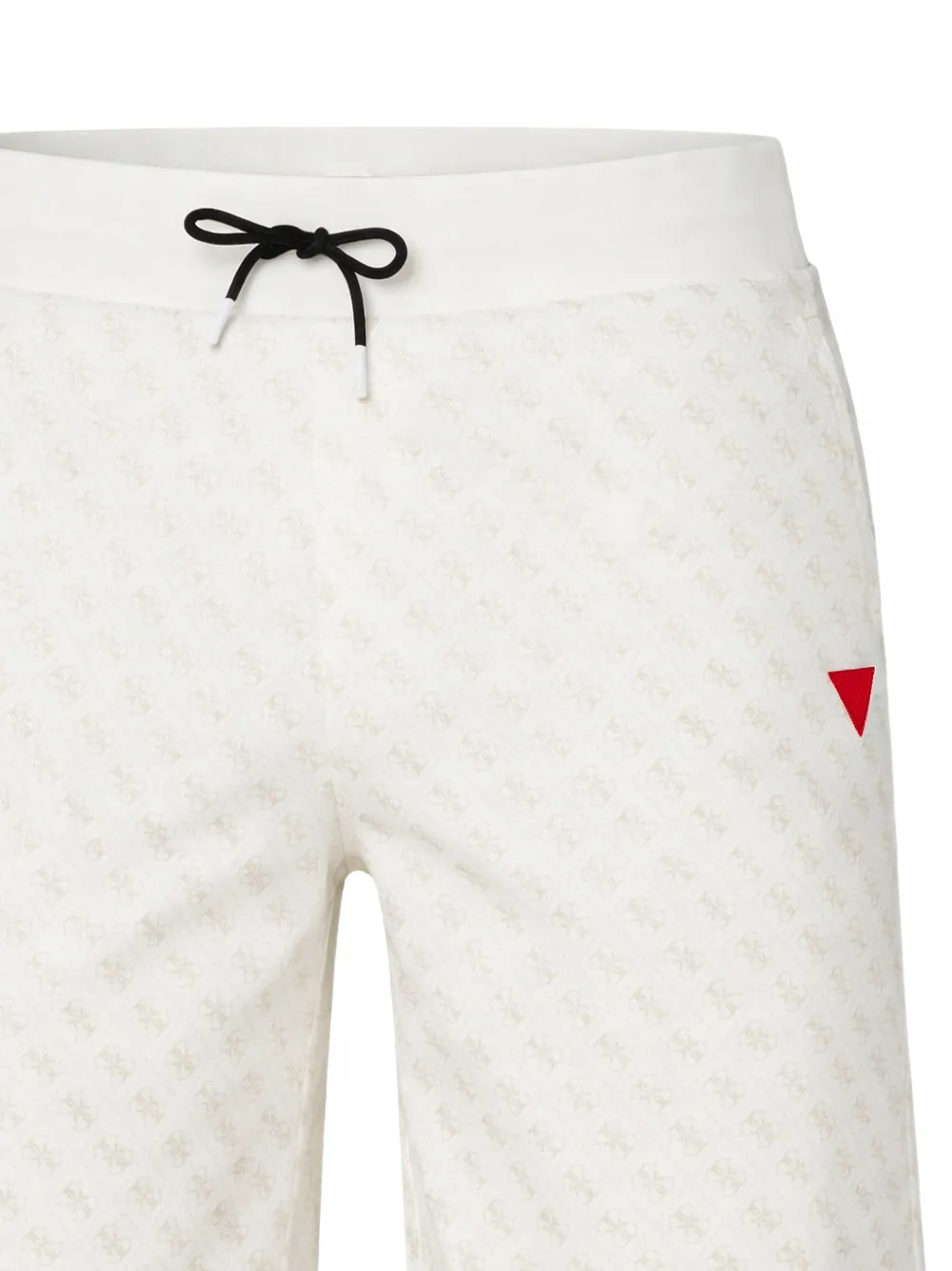 GUESS USA Shorts met trekkoordtaille en monogram-print Beige