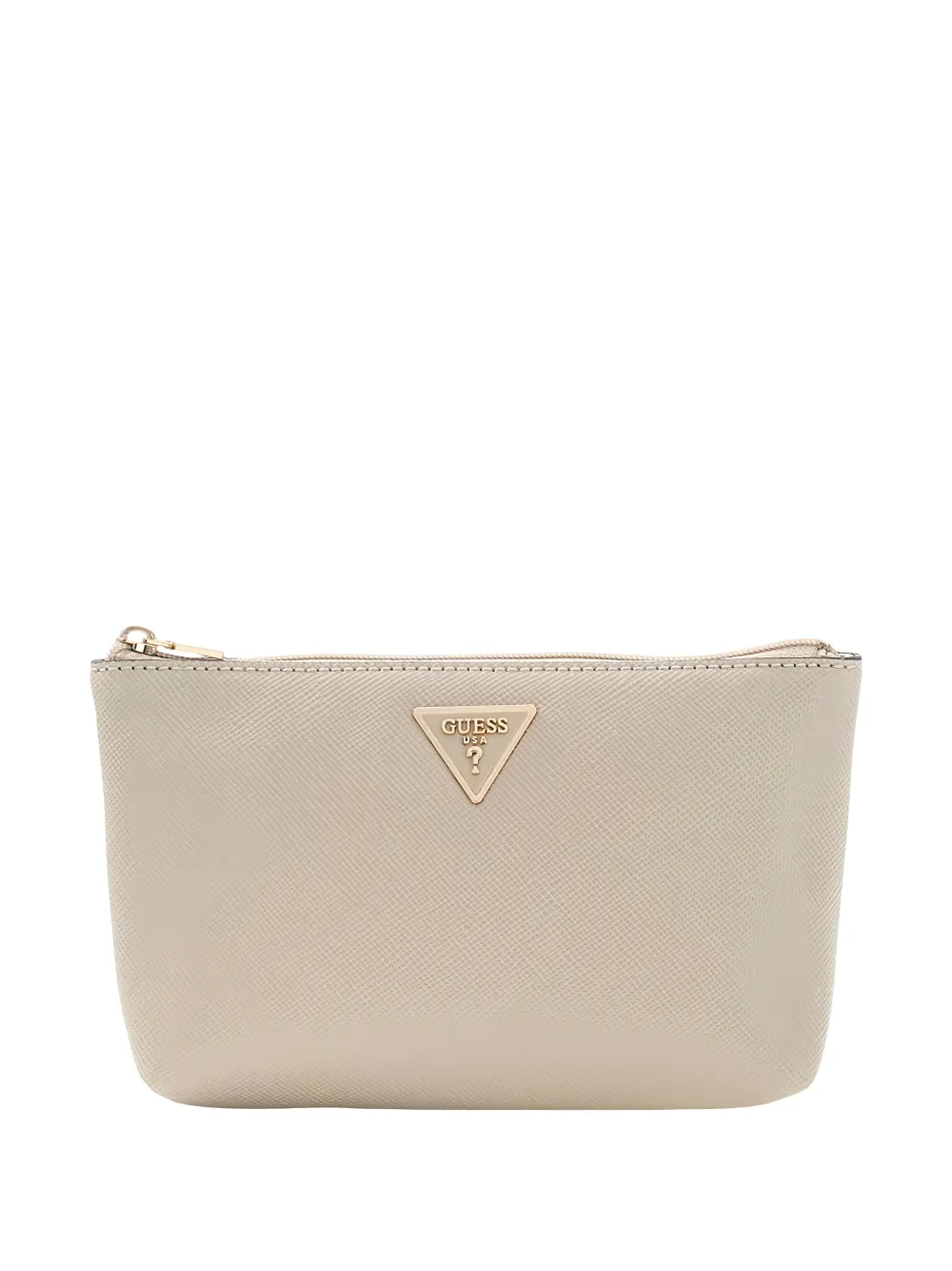 GUESS USA Laurel II logo-plaque makeup bag - Nude
