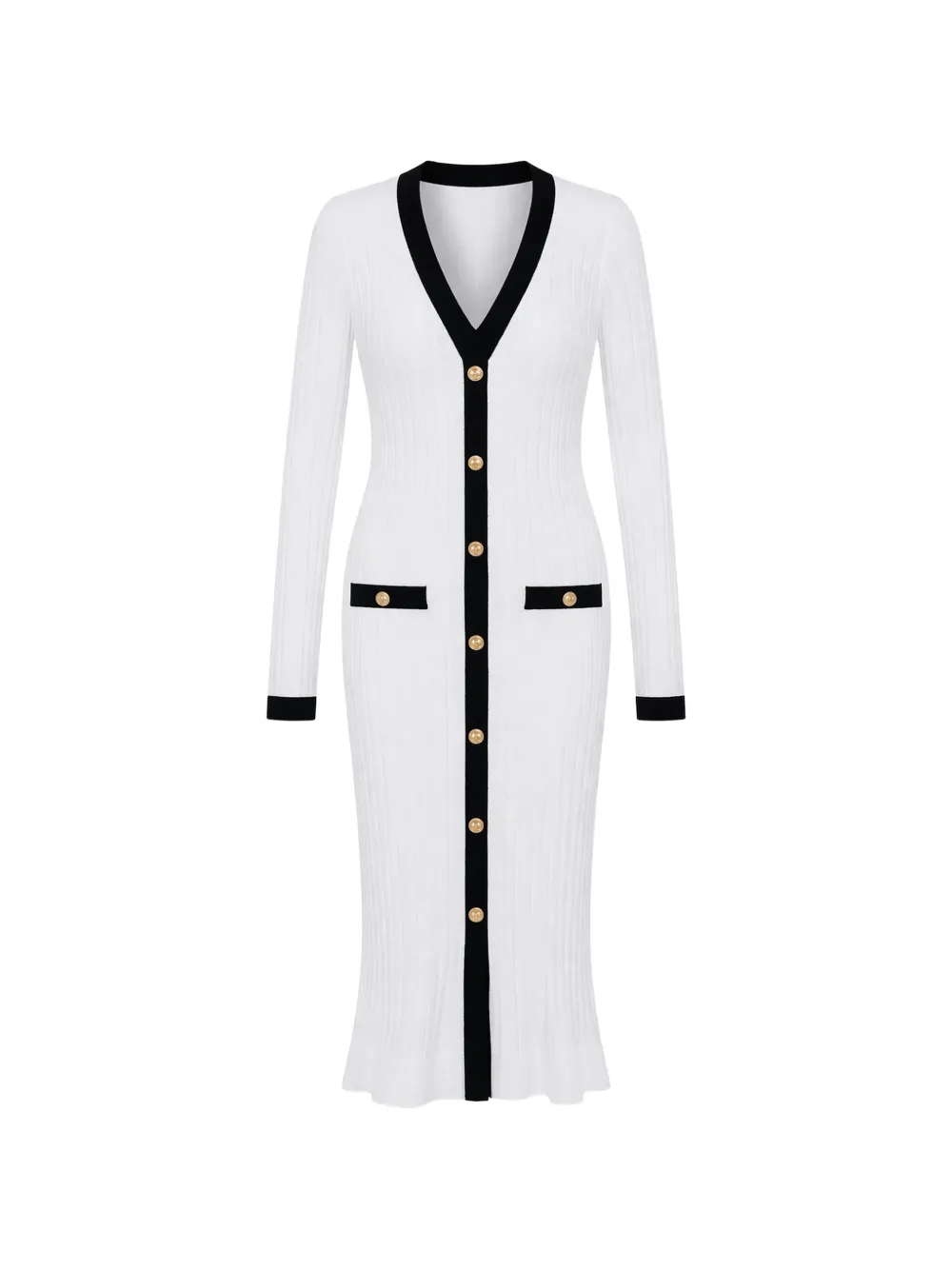 GUESS USA V-neck midi dress - Bianco