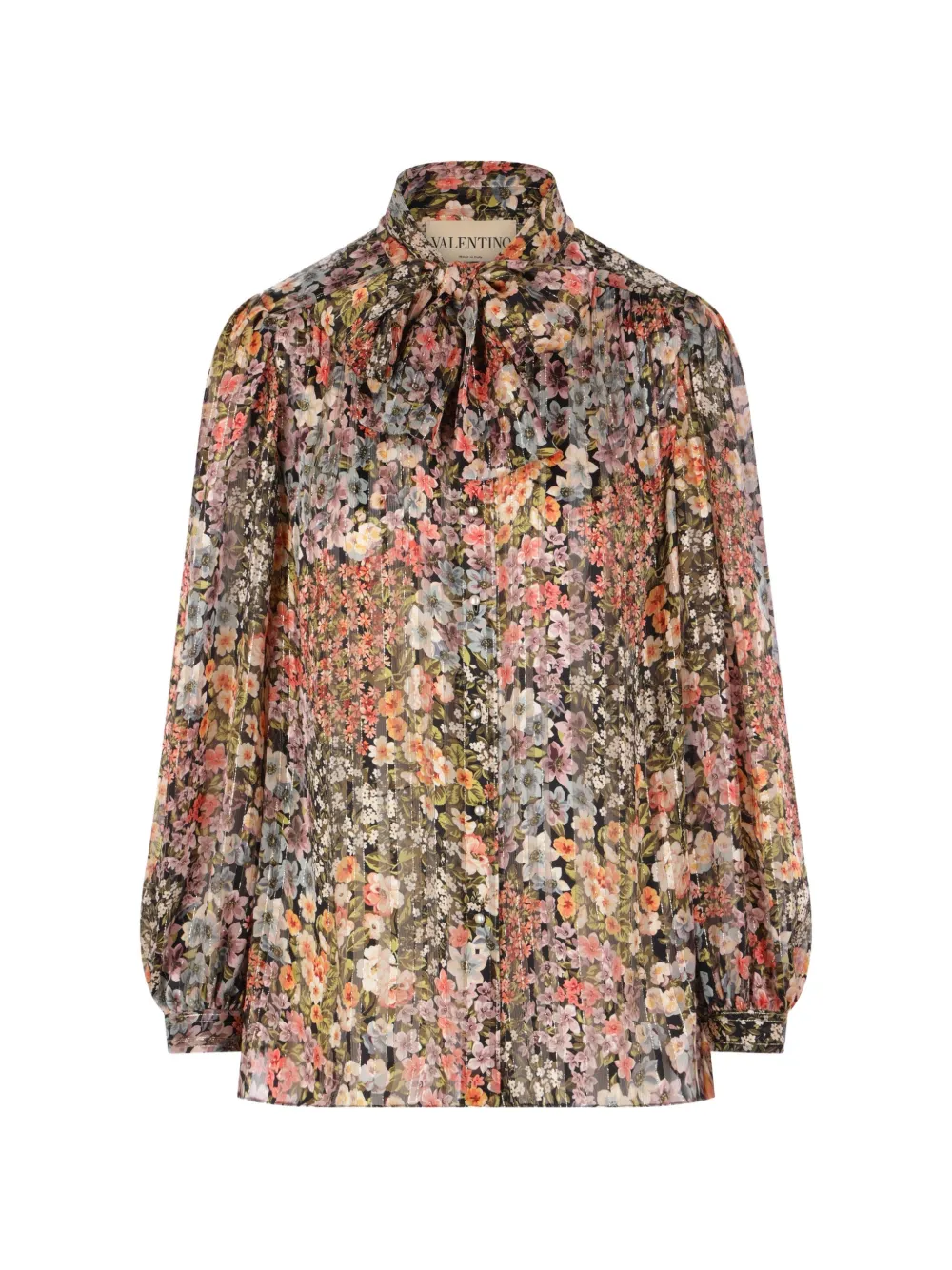 Valentino Garavani floral-print long-sleeved blouse - Rosa