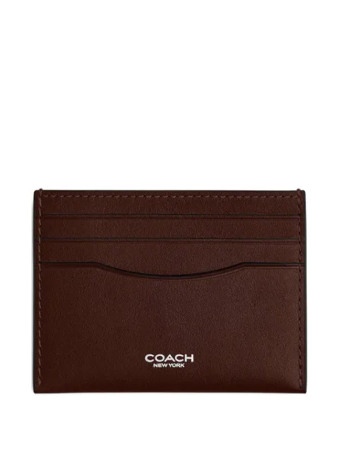 Coach logo leather card holder