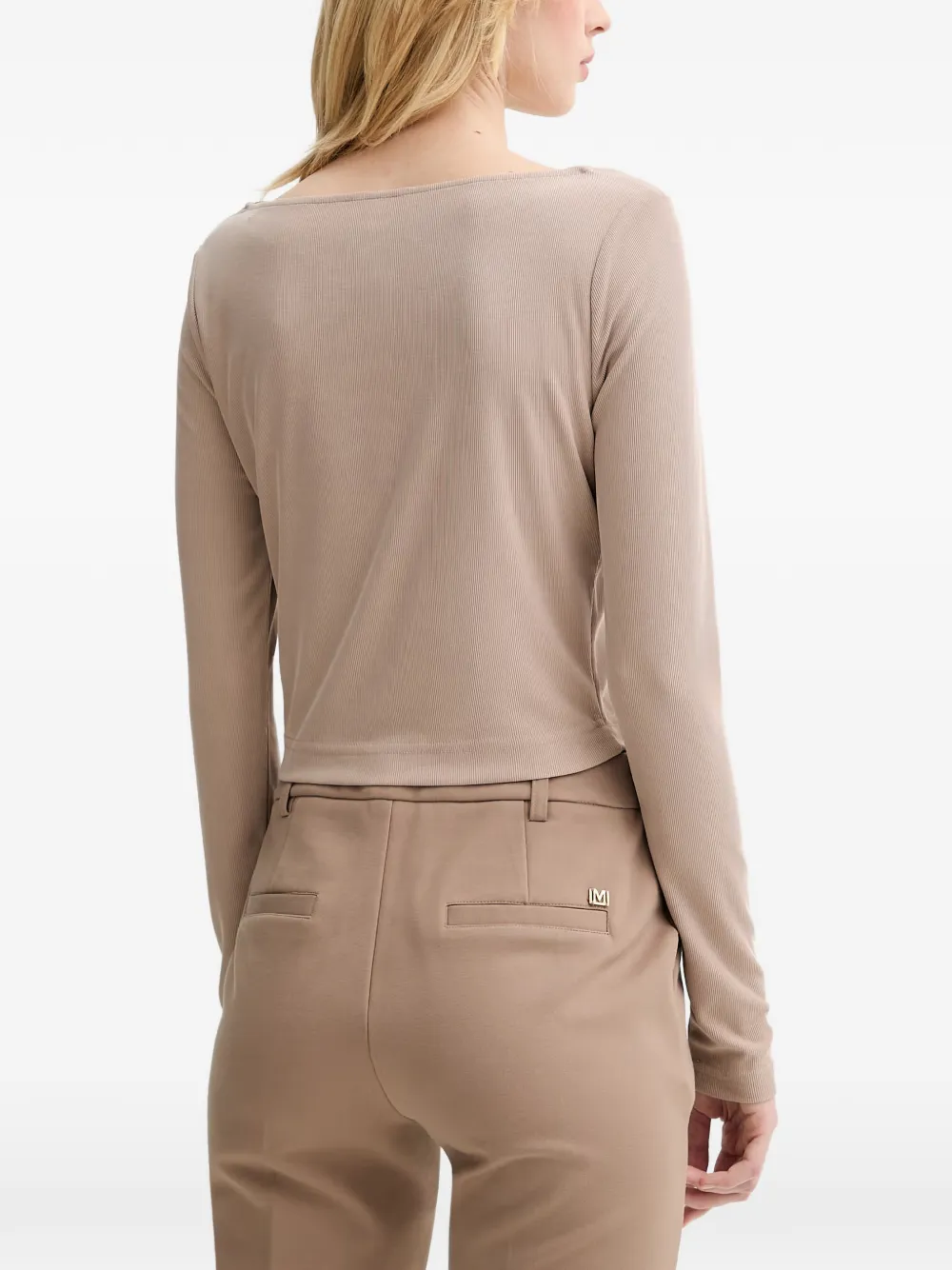GUESS USA Top met strik-detail en uitgesneden details Beige