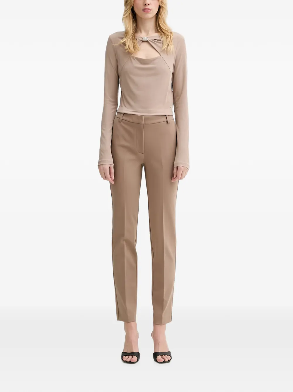 GUESS USA Top met strik-detail en uitgesneden details Beige
