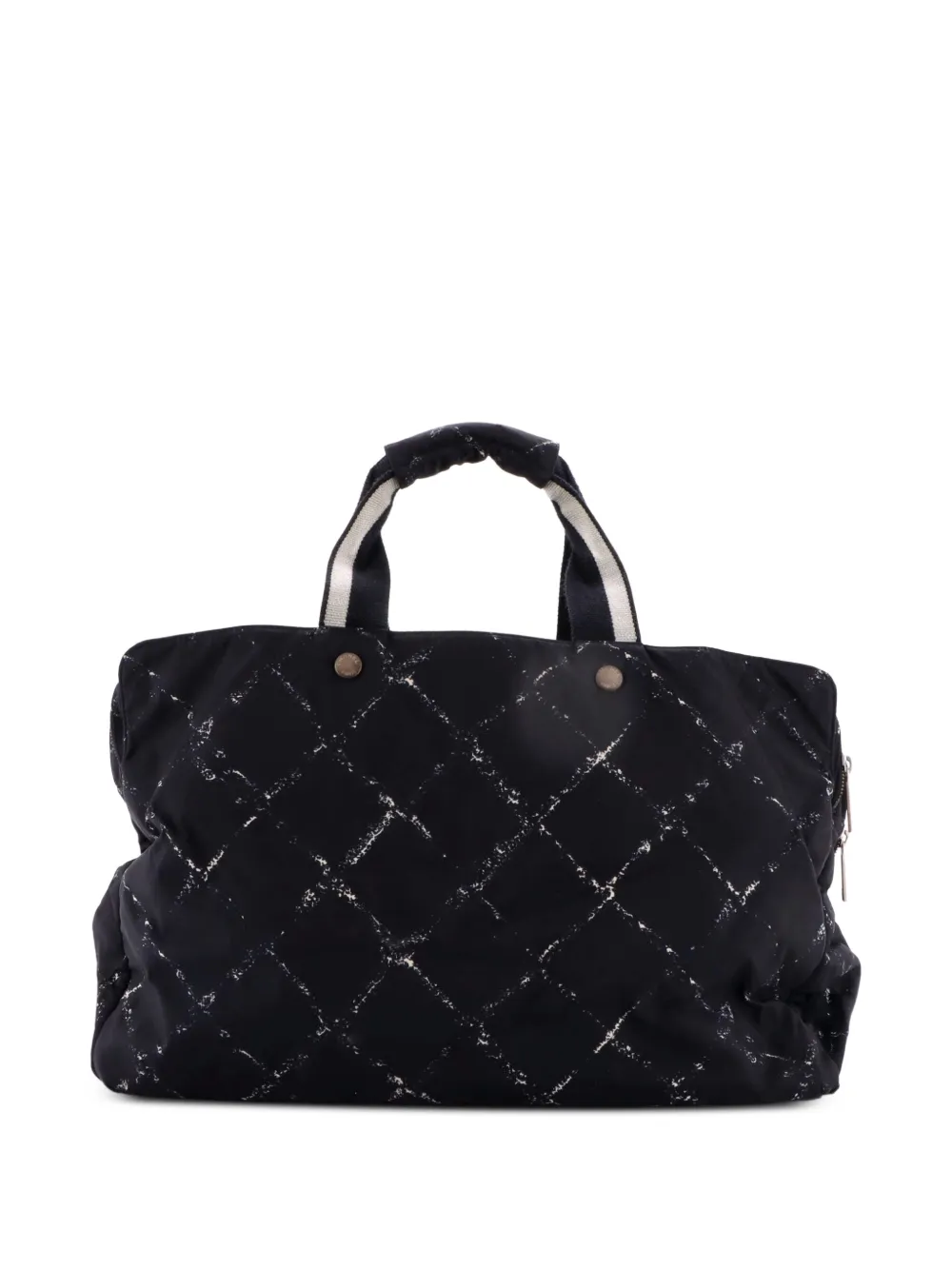CHANEL Pre-Owned Travel Line Boston Bag Printed Nylon Medium shoulder bag - Nero