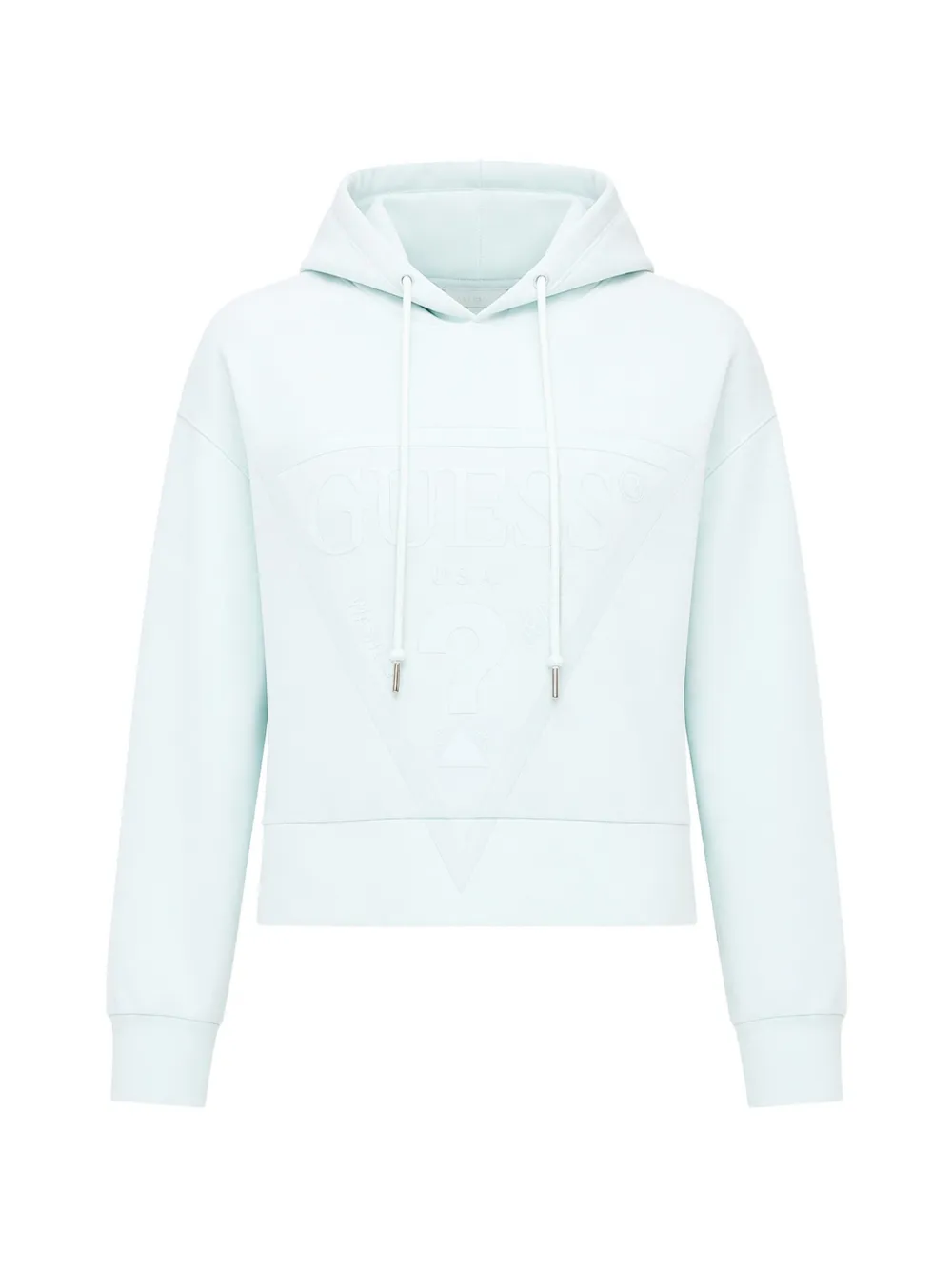 GUESS USA logo-print long-sleeve hoodie - Blu