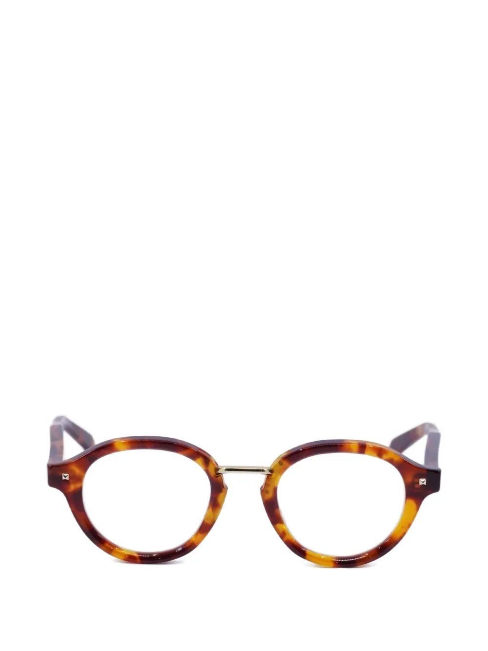 VALENTINO GARAVANI EYEWEAR Rockstud round-frame glasses - Marrone