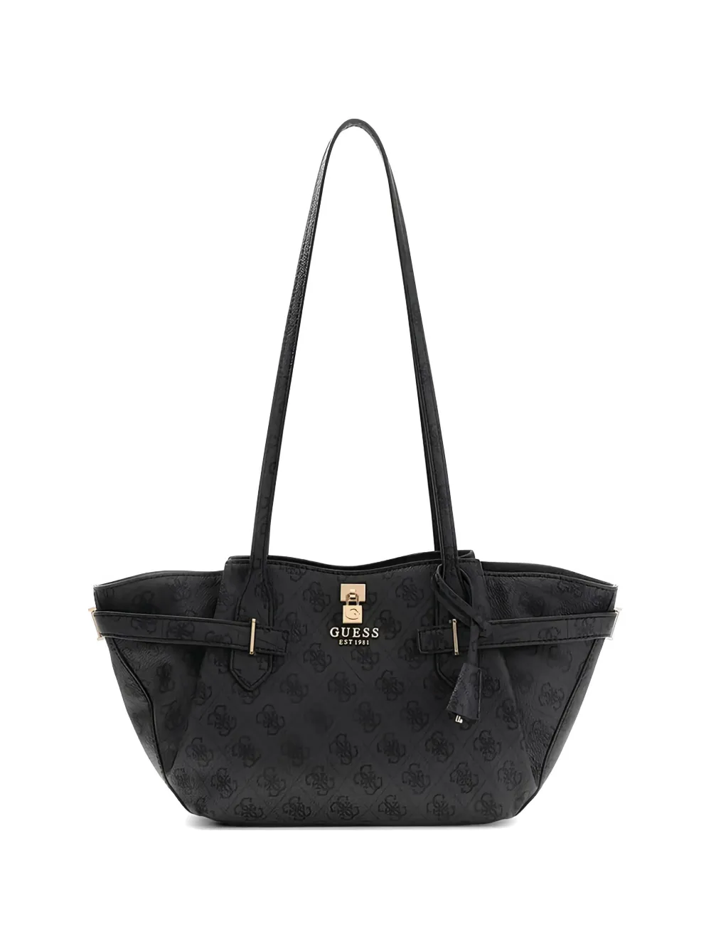 GUESS USA Yesba monogram-pattern buckle-detail tote bag - Nero