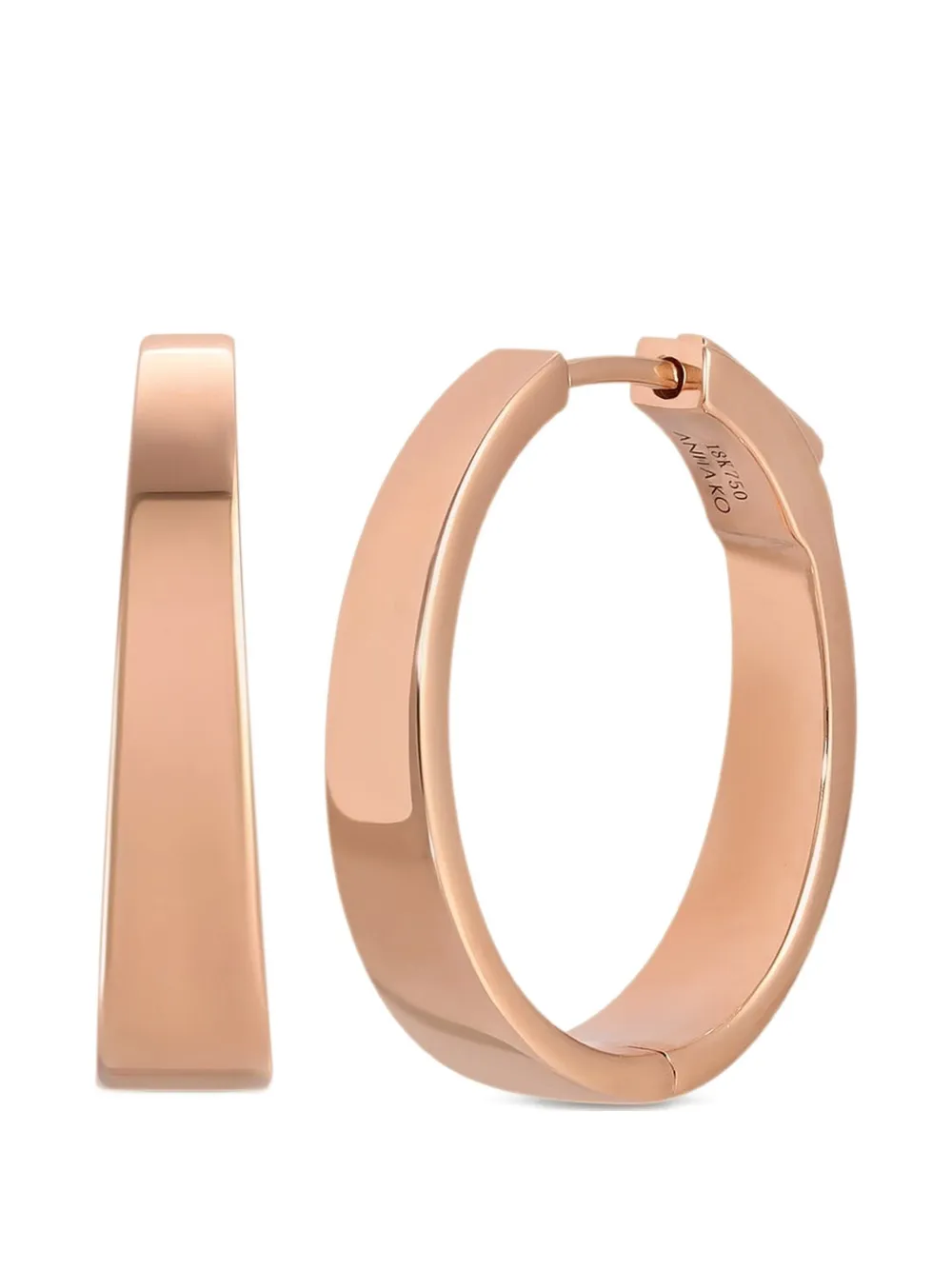 Anita Ko 18K rose-gold Meryl hoop earrings - Pink