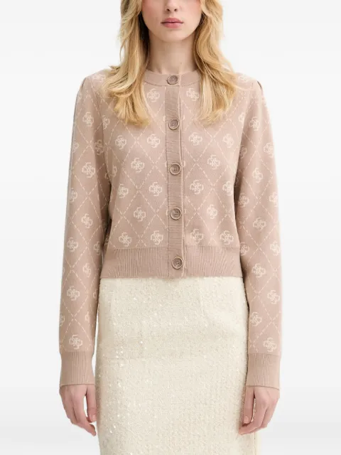 GUESS USA diamond-pattern button cardigan