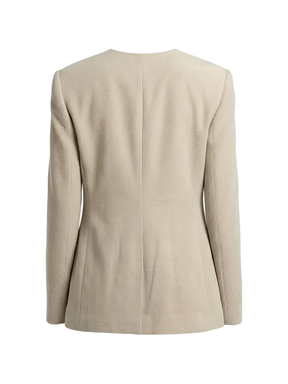 Emporio Armani Kraagloze blazer met textuur Beige