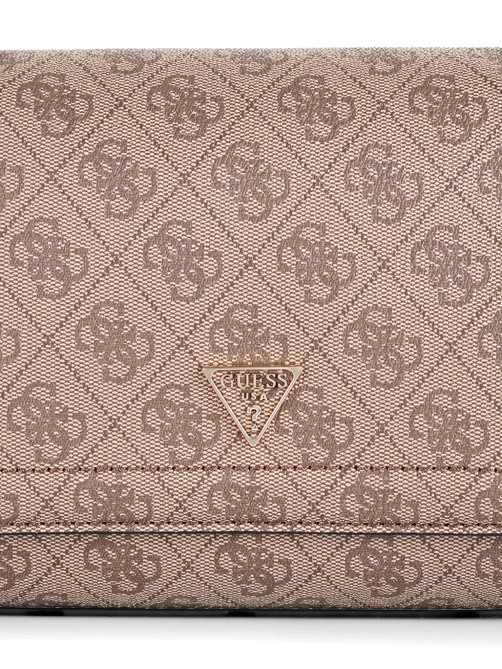 GUESS USA Schoudertas met omslag en logopatroon Beige