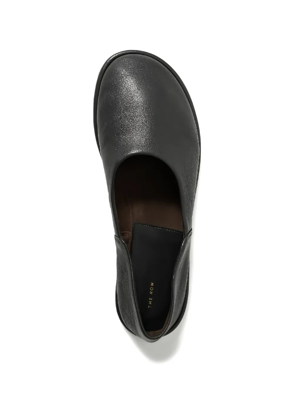 The Row leather round-toe loafers Zwart