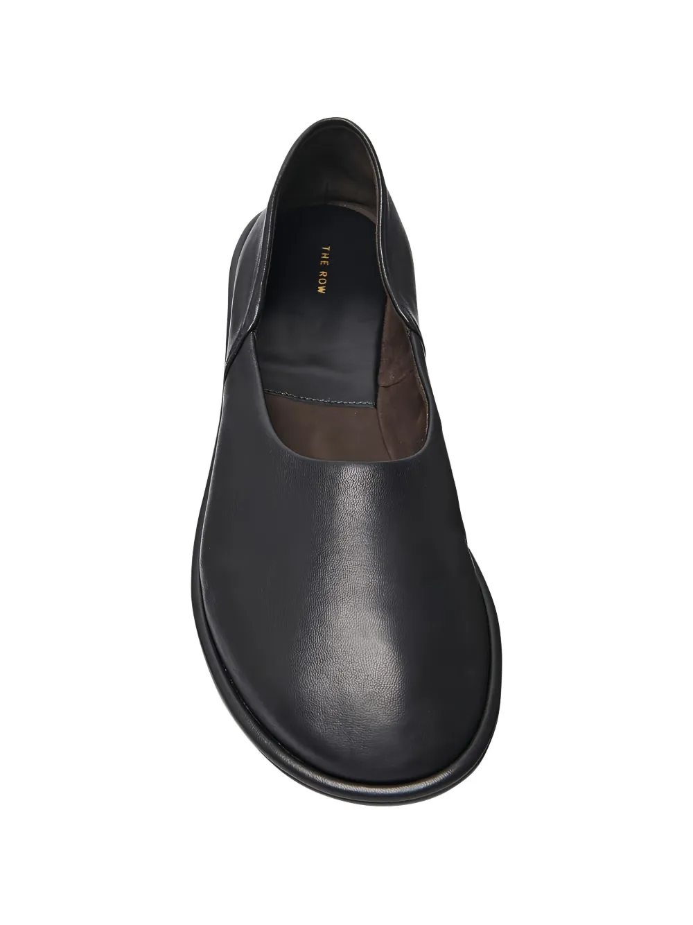 The Row leather round-toe loafers Zwart