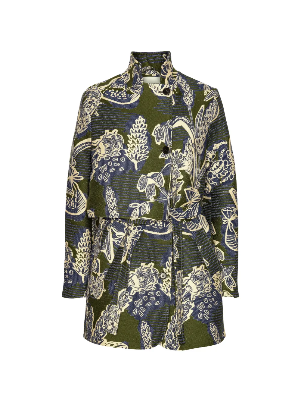 Henrik Vibskov Wheel jacquard-woven belted jacket - Verde