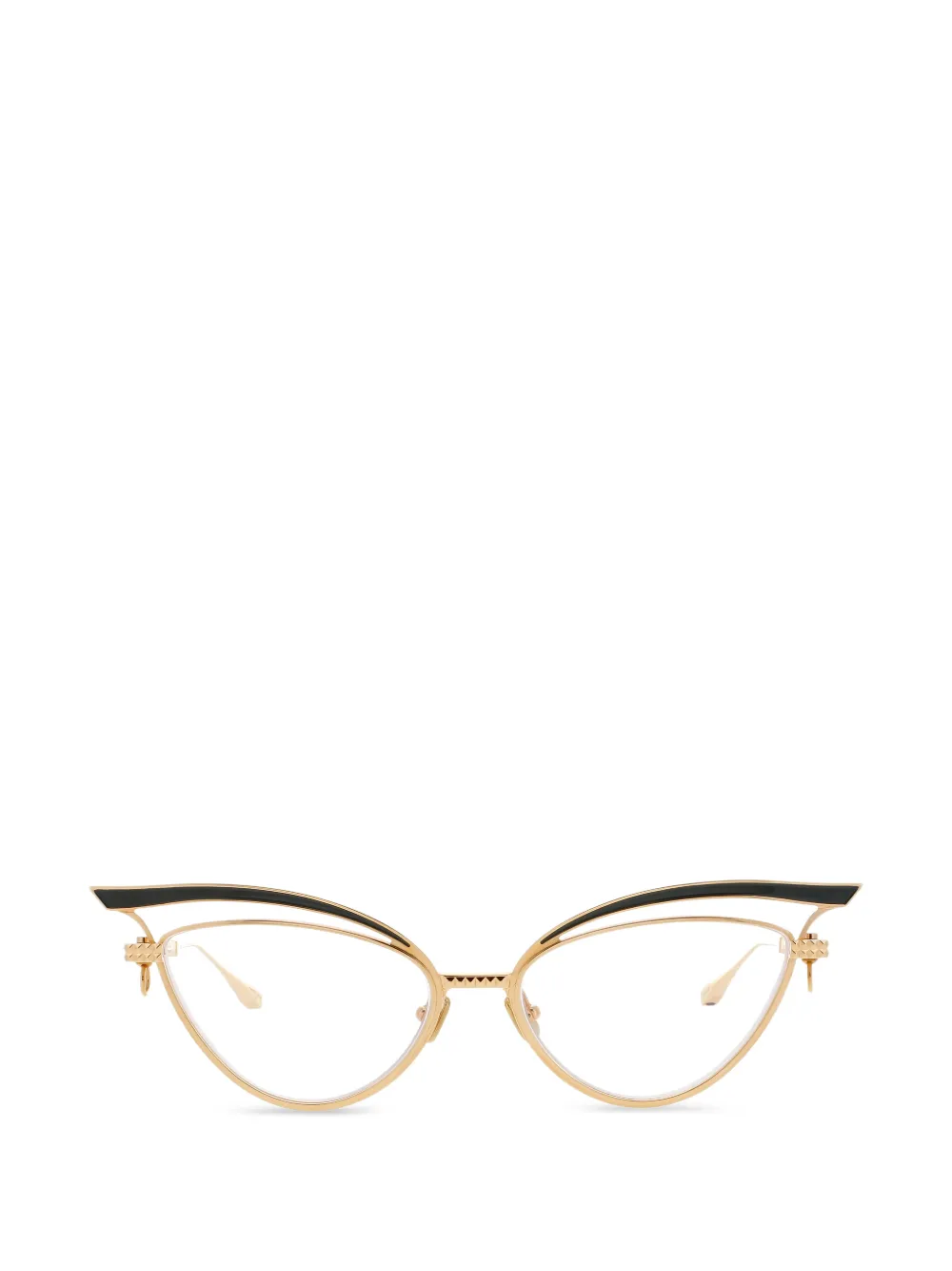 Valentino Garavani Rockstud cutout cat-eye glasses - Gold