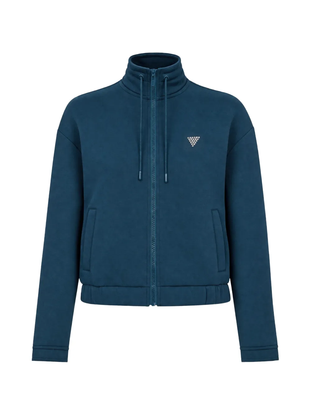 GUESS USA logo-studded zip-up hoodie - Blu