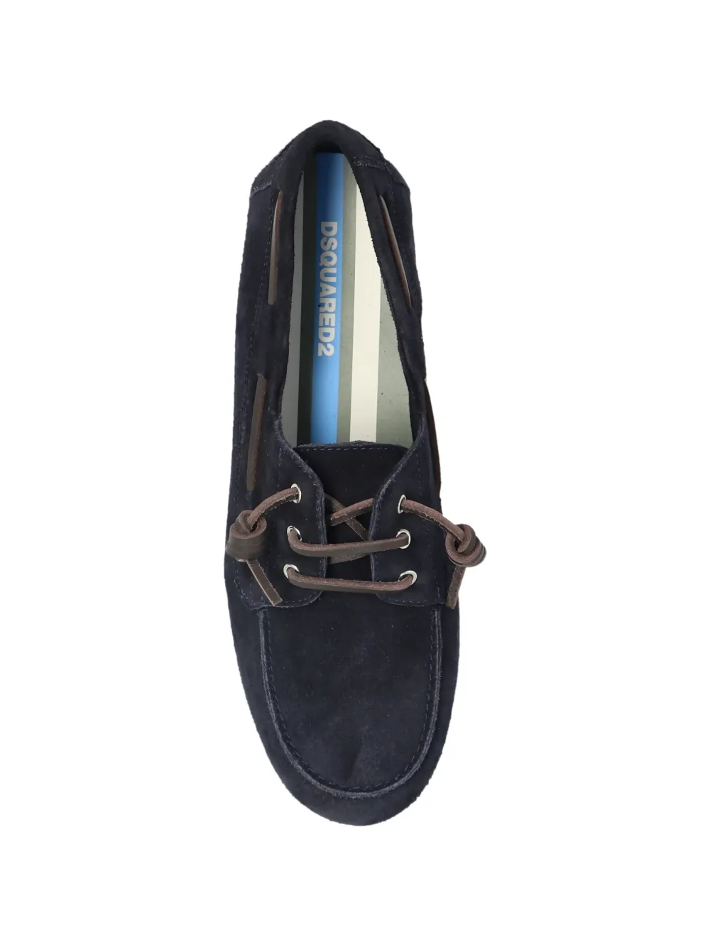DSQUARED2 suede lace-up boat shoes Blauw