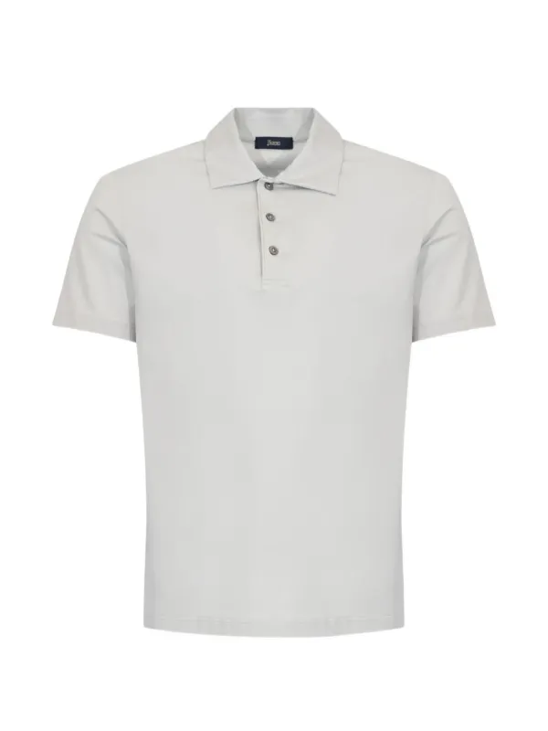 Herno Short-sleeved Polo Shirt in Grey