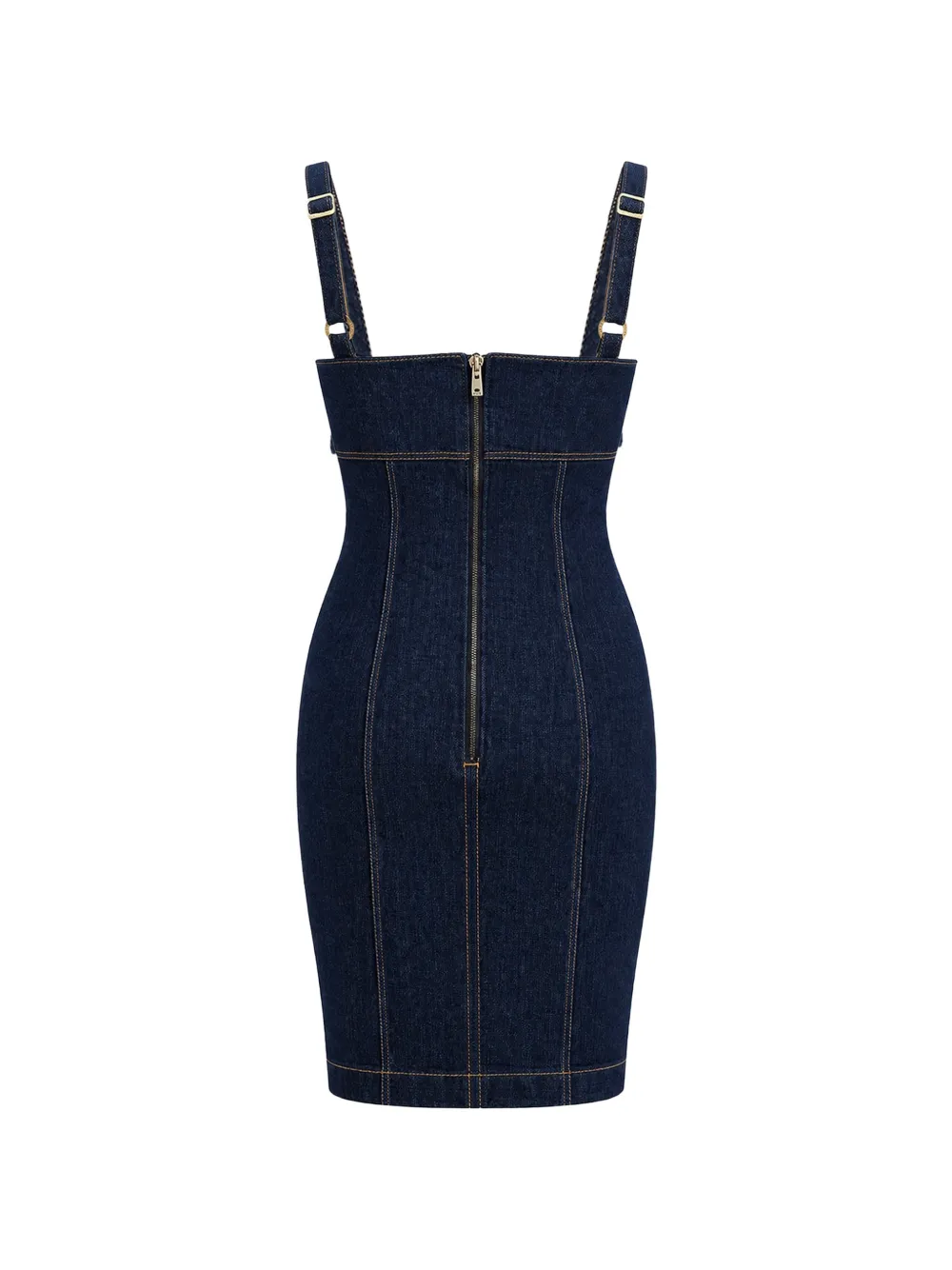 GUESS USA Mini-jurk met contrasterend stiksel en sweetheart hals Blauw