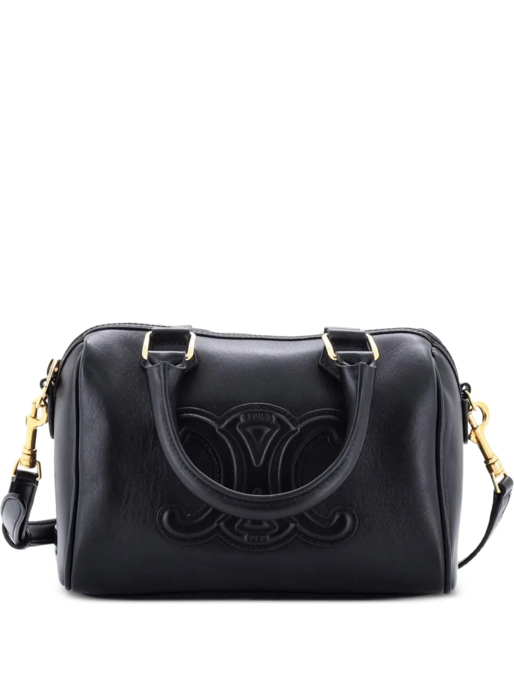 Celine Pre-Owned Cuir Triomphe Boston Bag Leather Small satchel - Nero