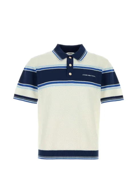 Casablanca striped mesh polo shirt