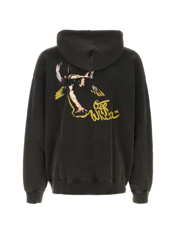Off-White graphic-print Cotton Hoodie | Black | FARFETCH CA