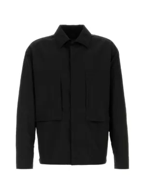 Studio Nicholson Dover long-sleeve Overshirt | Black | FARFETCH