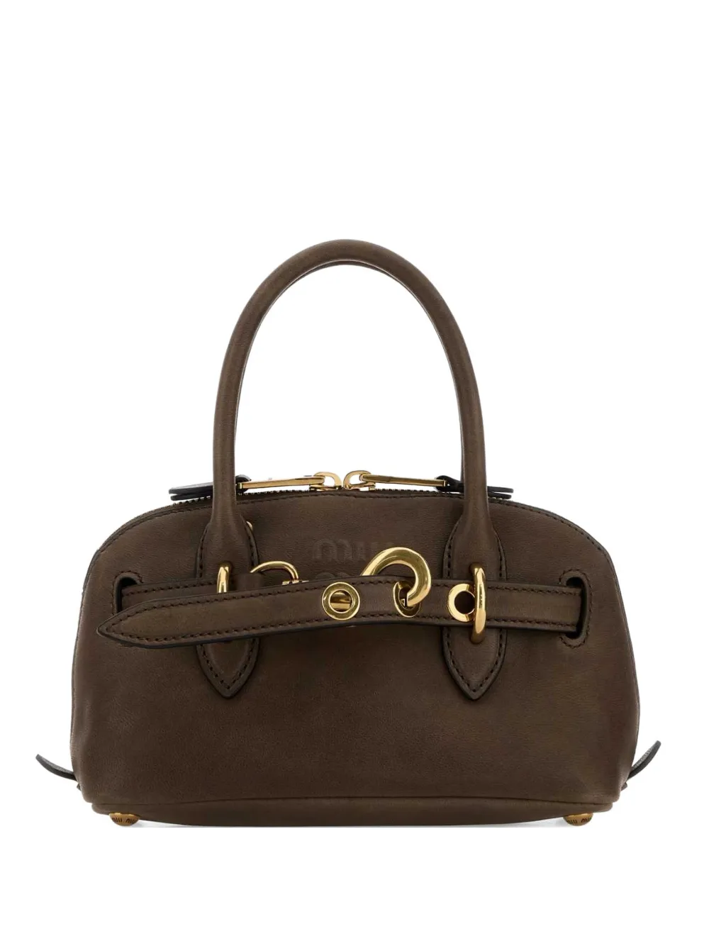 Miu Miu mini Aventure leather tote bag - Marrone