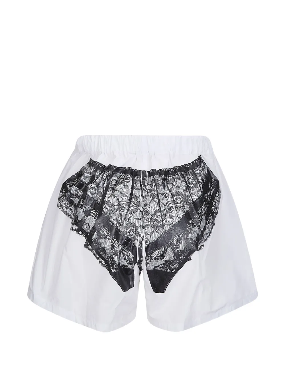 Vaquera Trompe L'Oeil shorts met print Wit