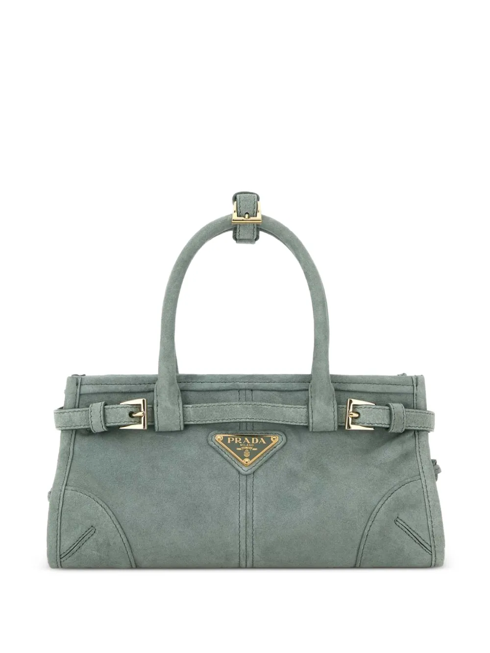 Prada mini Bonnie suede tote bag - Verde