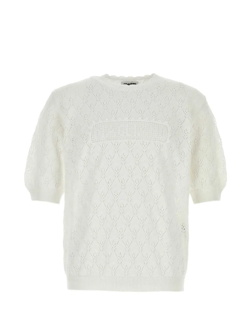 Magliano round-neck crochet-knitted top - Bianco