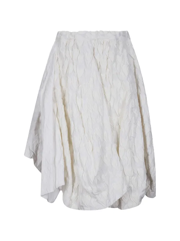 Comme des Garçons Heart-motif Midi Skirt in White
