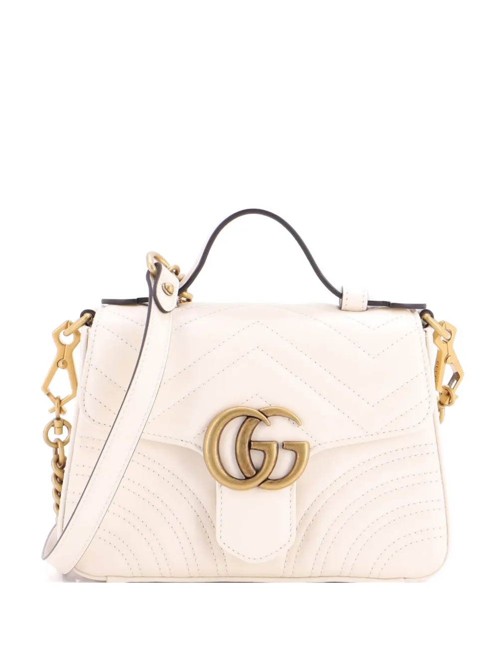 Gucci Pre-Owned GG Marmont Top Handle Flap Bag Matelasse Leather Mini satchel - Toni neutri